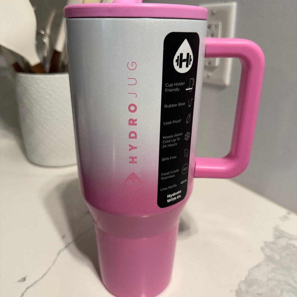HydroJug Gradient Pink and Silver Bottle
